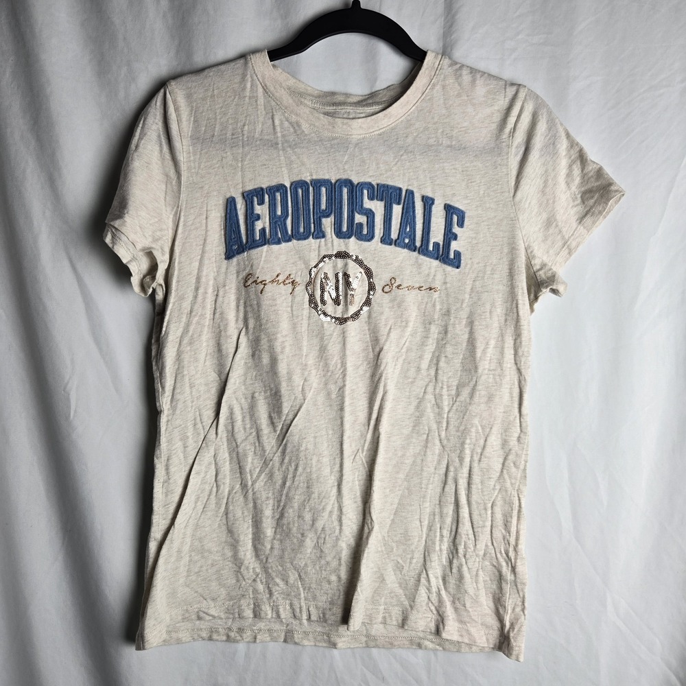 Aeropostale 3D Spell Out T Shirt Y2K Style Bling Womens XL‎ Retro 90s Summer